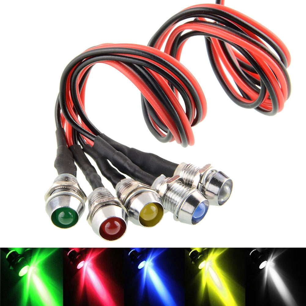 8 Multicolor Led Indicator Module 5X Car Boat 12V 8MM Multi-color LED Indicator Light Pilot Dash ...