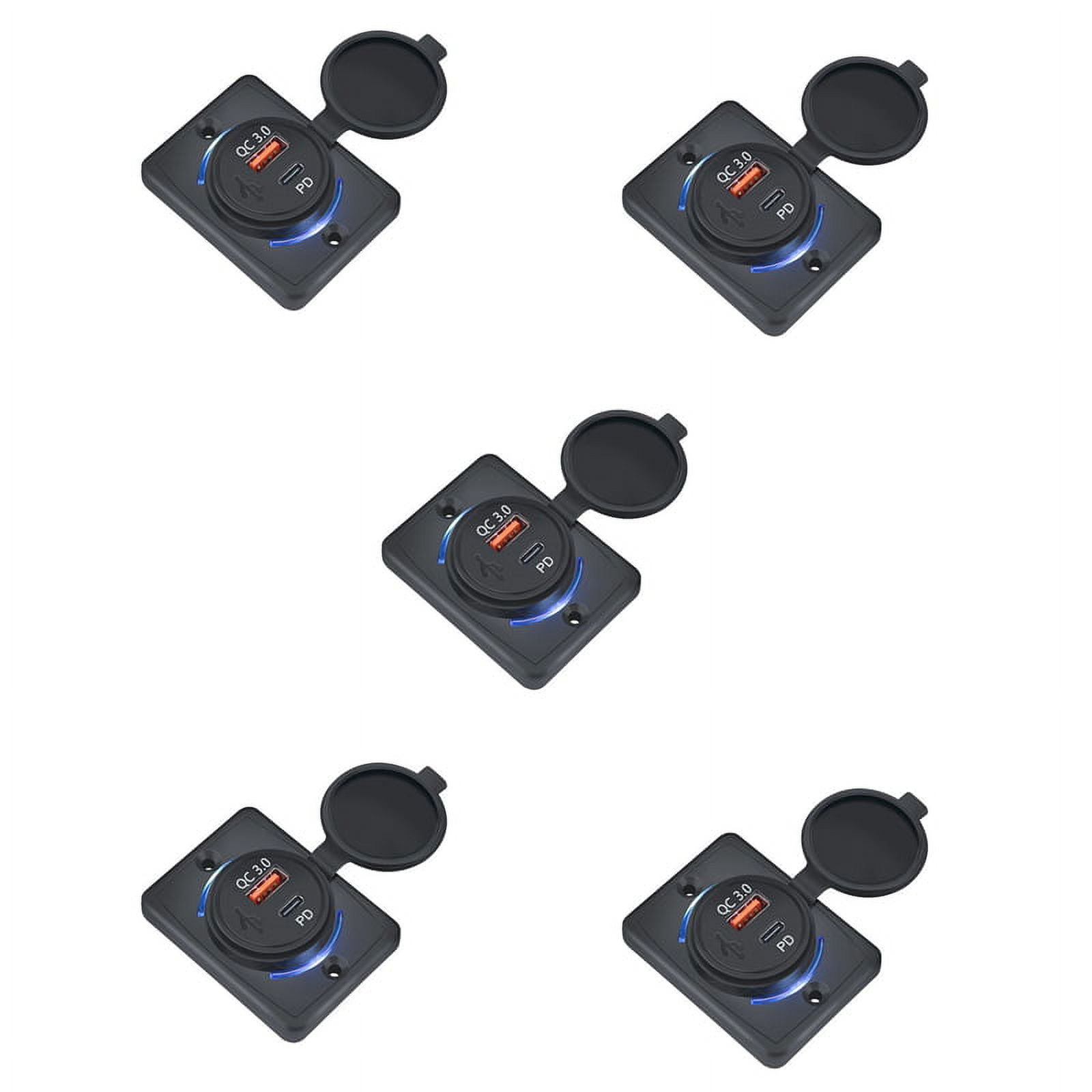 5X Car Charger Socket 18W and 3.0 USB Quick Charge Socket Quick Charge