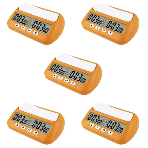 5X Chess Clock, Digital Chess Timer & Game Timer, Multipurpose Portable Professional Clock Yellow