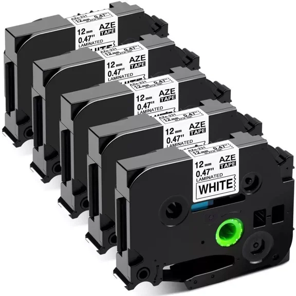 5X Compatible Brother P-Touch Label Maker Tape Tze-231 Tz-231 12Mm Ptd210 Pt1090