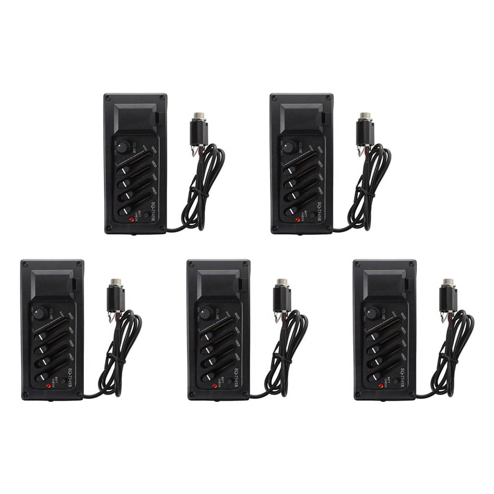5X Complete Kit EQ Pre-Amp Plus Pickup for Acoustic Guitar 7545R-4 Bands Plus Volume Control,Supplied with A Battery Box