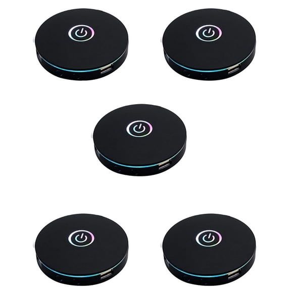 5X Computer Switch RGB Lighting Effect External Host Power Switch Button,Suitable for Internet Cafes,Homes(Black)
