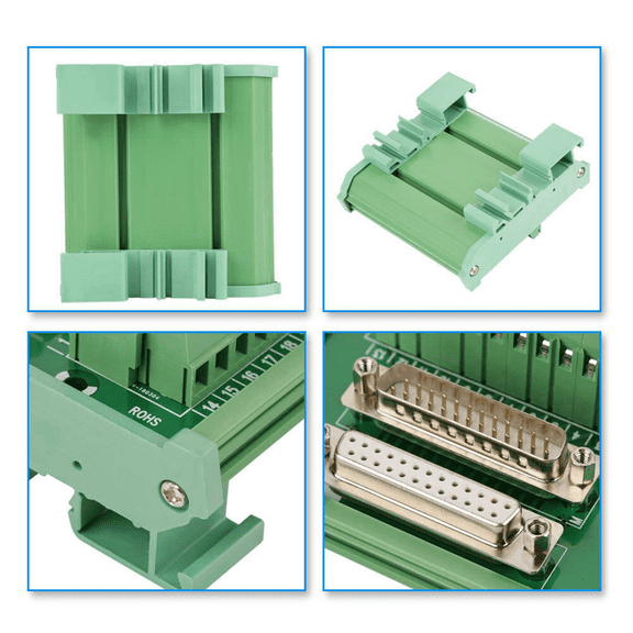 5X DB25 DIN Rail Mount Interface Module Male/Female Connector Breakout Board