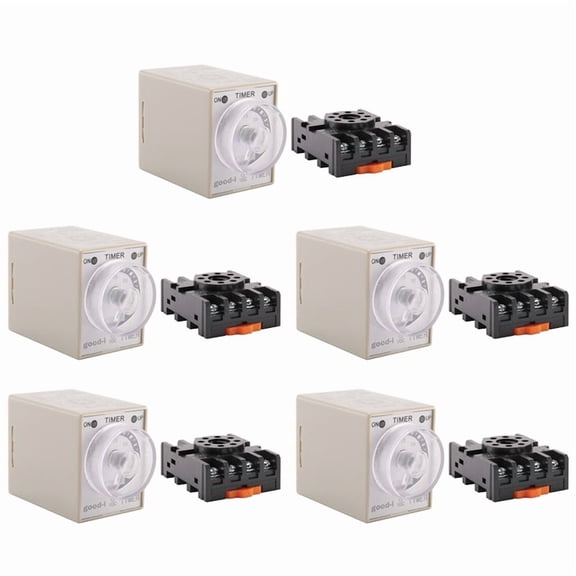 5X DC 12V 0- 30s Electric Delay Timer Timing Relay DPDT 8P W Base