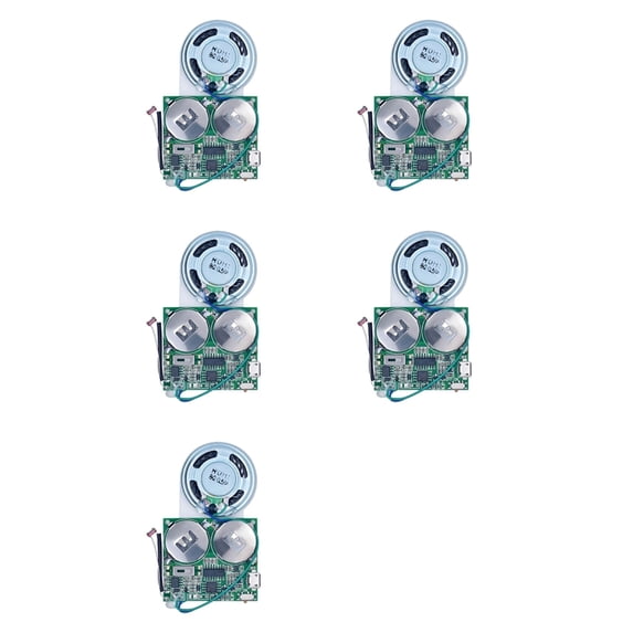 5X DIY Light Sensor Sound Module,Micro-USB Recordable Sound Chip 8M Memory Speaker Talking Programmable Music Player Box