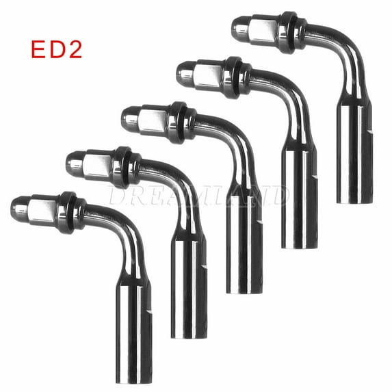 5X Dental Ultrasonic Piezo Scaler ED2 Endo Tips fit DTE SATELEC Handpiece NEW