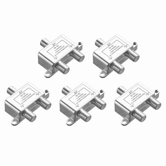 5X Digital 2 Way Coaxial Cable Splitter 5-2400MHz, RG6 Compatible, Work with Analog/Digital TV Connections and Internet
