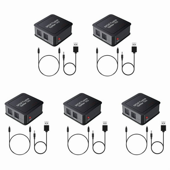 5X Digital Optical Audio 1X3 Splitter,Digital SPDIF TOSLINK Fiber Audio Splitter,1 In 3 Out, for Blue-Ray DVD HDTV