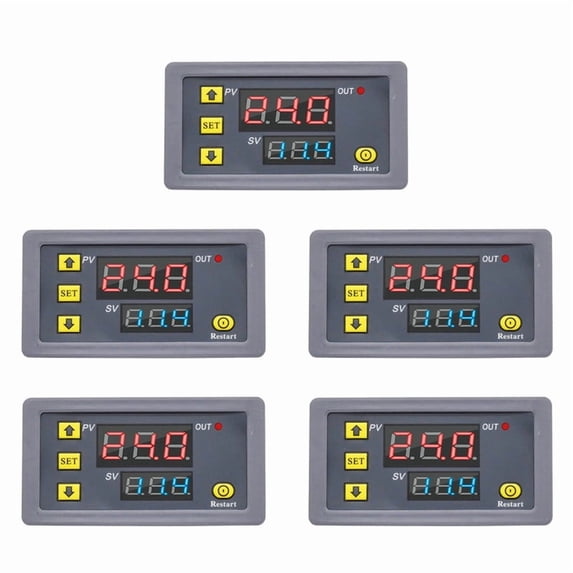 5X Digital Time Delay Relay LED Display Cycle Timer Control Switch ...