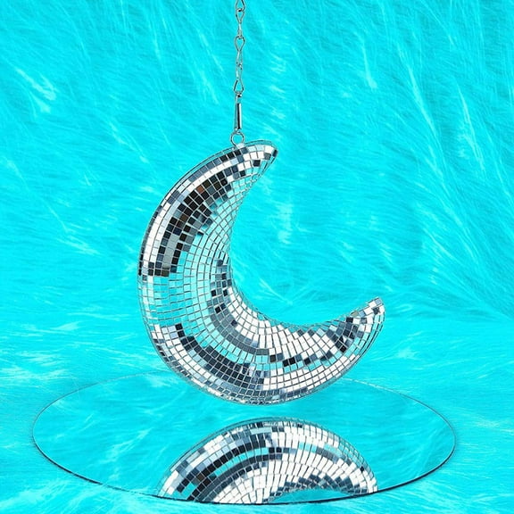 5X Disco Ball Moon Shaped Balls Decor for Party,Room,Home,Hanging Retro-Reflective Lights