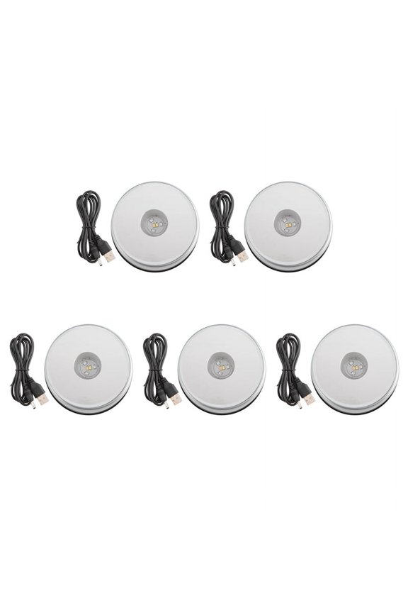 5X Display Turntable Base for Crystals Glass Art,LED Colored Rotating Crystal Display Base Stand with USB Cable