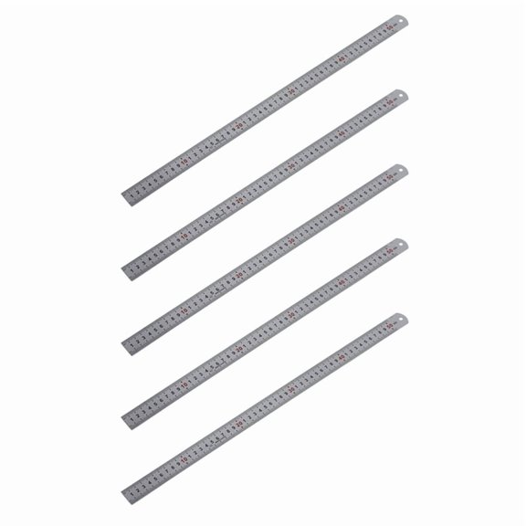 5X Double Side Scale Stainless Steel Straight Ruler Measuring Tool 50cm