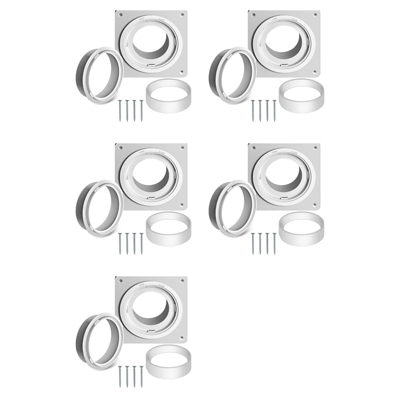 5X Dryer Vent Wall Plate with Hose(4 Inch 8 Feet),Twist Lock Dryer Vent Connector Kit, A