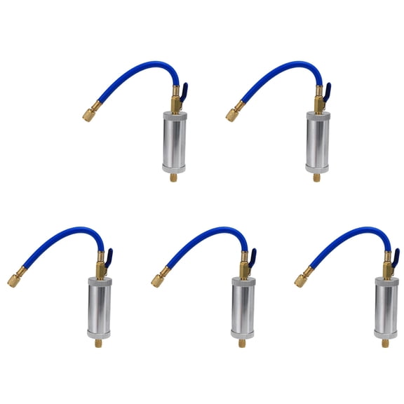 5X Dye Injector Air Conditioning Car Oil Injection R12 R134A R22 Dye Injection 2 Ounce Blue,5 x Oil Injector,Silver&Blue
