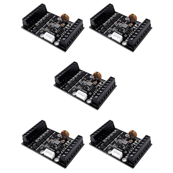 5X FX1N-14MT PLC Industrial Control Board PLC Module Analog Input / Output with Guide Rail Delay Relay Module,5 x PLC Industrial Control Board,Black