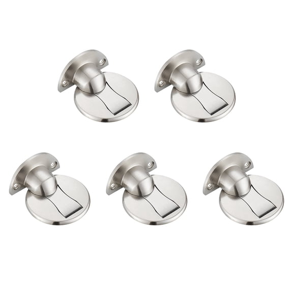 5X Floor Mount Magnet Door Stopper - Magnetic Door Stop, Magnets Door Stops Wall Prop Hold Open (Silver)