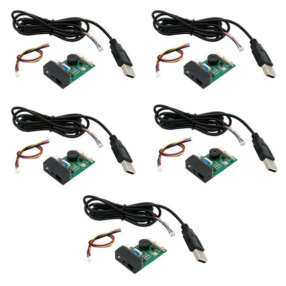 5X GM67 1D/2D USB UART Barcode Scanner QR Code Scanner Module Reader,5 x GM67 scanning module 5 x USB cable 5 x Serial port cable,green