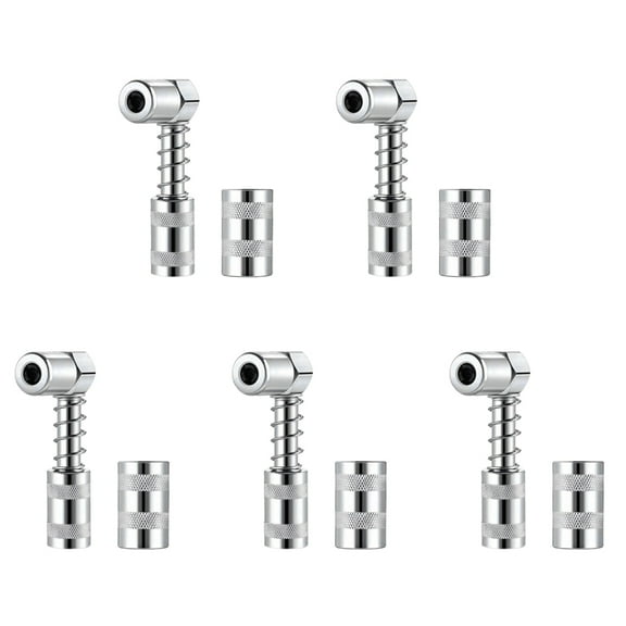5X Grease Nozzle Adapter Grease - Accessory 90 Degree Grease Coupler Adapter with Sleeve 3 Jaw Angle Grease Tool