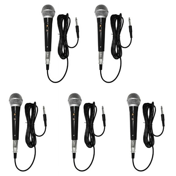 5X Handheld Professional Wired Dynamic Microphone Clear Voice Mic for Karaoke Vocal Music Performance