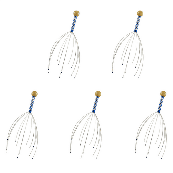 5X Head Massage Spider Head Masseur for Relaxation Therapy and Stress Relief,5 x Head massager,Blue