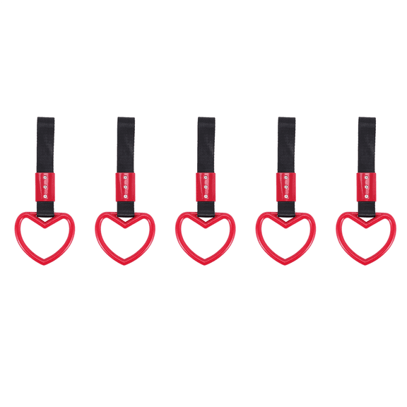 5X Heart Jdm Tsurikawa Ring for Subway Train Bus Handle Strap Charm Drift Universal