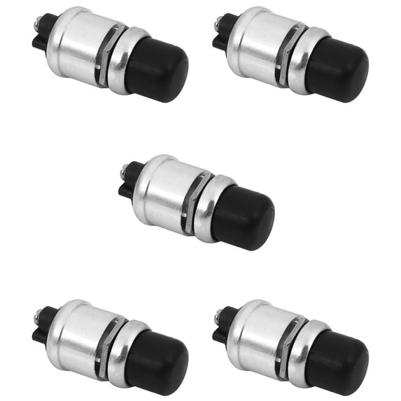 5X Heavy Duty Waterproof Car Boat Horn Engine Start Momentary Switch Push Button,5 x Horn Button Push Switch,Silver