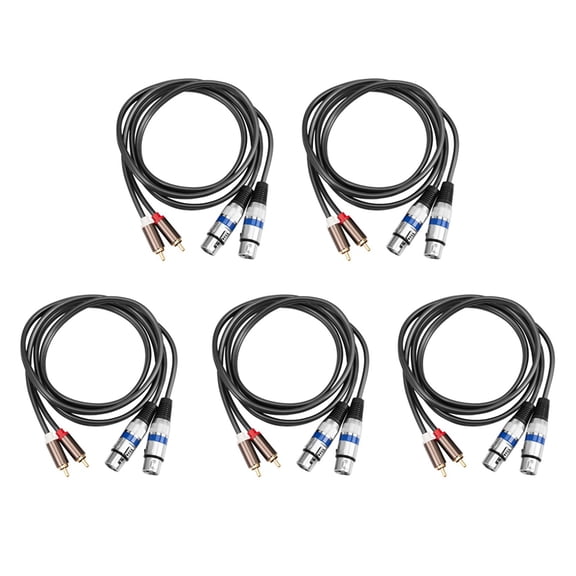 5X Hifi Audio Cable 2 Male to Xlr 3 Pin Female Mixing Console Amplifier Dual Xlr to Dual Shileded Cable 1.5M