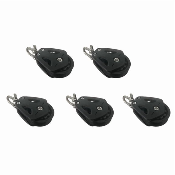 5X High Load Sheave Block Universal-Head Single Pulley Swivel Shackle Sailboat Plain Bearing Block Rope Runner