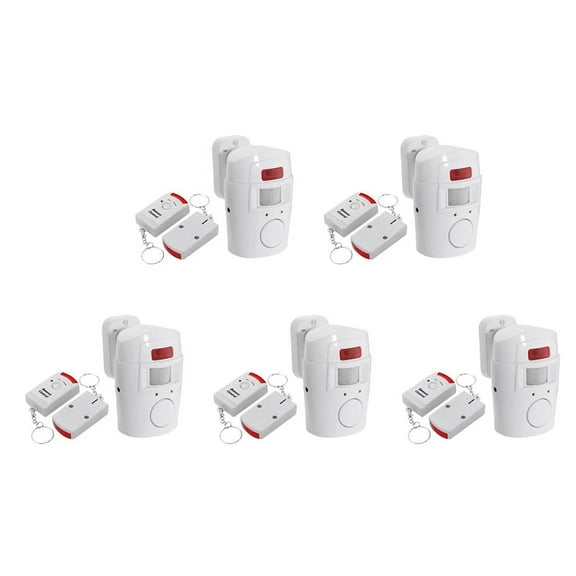 5X Infrared Motion Sensor Alarm - Burglar Alarm with 10 Remote Controls, Suitable for Home/Garages/Shops