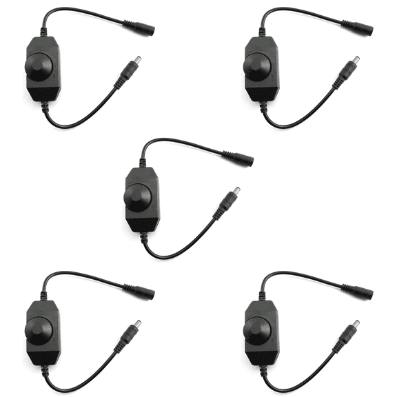 5X LED Bar Light Dimmer, DC 12V-24V 6A Dimmer Switch, Suitable for LED Bar Light, LED Rope Light 3528, 5050, 5630(Black)