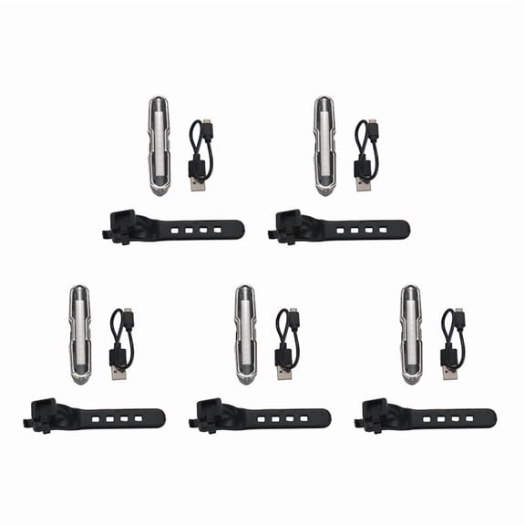 5X LED Bike Tail Light Red & Blue USB Rechargeable Waterproof Super Bright Multipurpose Emergency Light