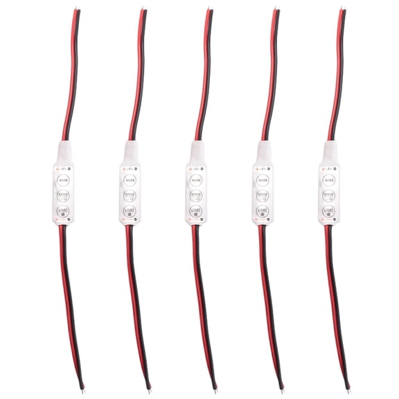 5X LED Dimmer 12A 12V-24V for LED Strips Monochrome Controller,5 x Dimmer,white