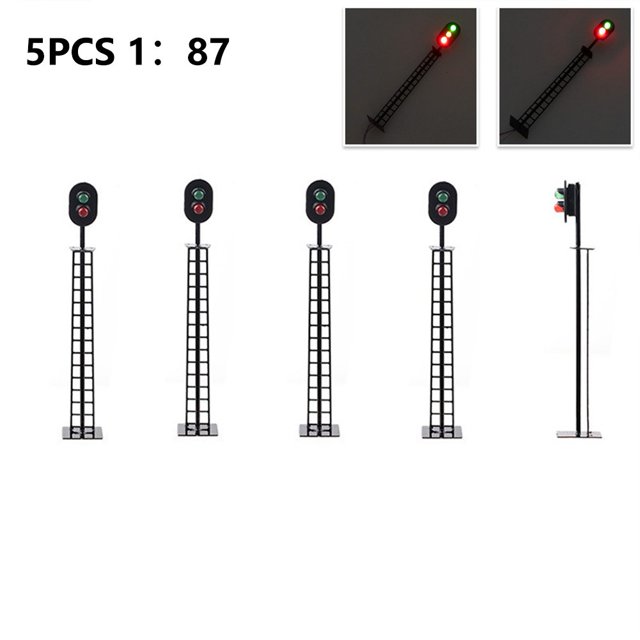 5X LED Signal Lamp for HO Scale Model Train Railroad with Pedestrian