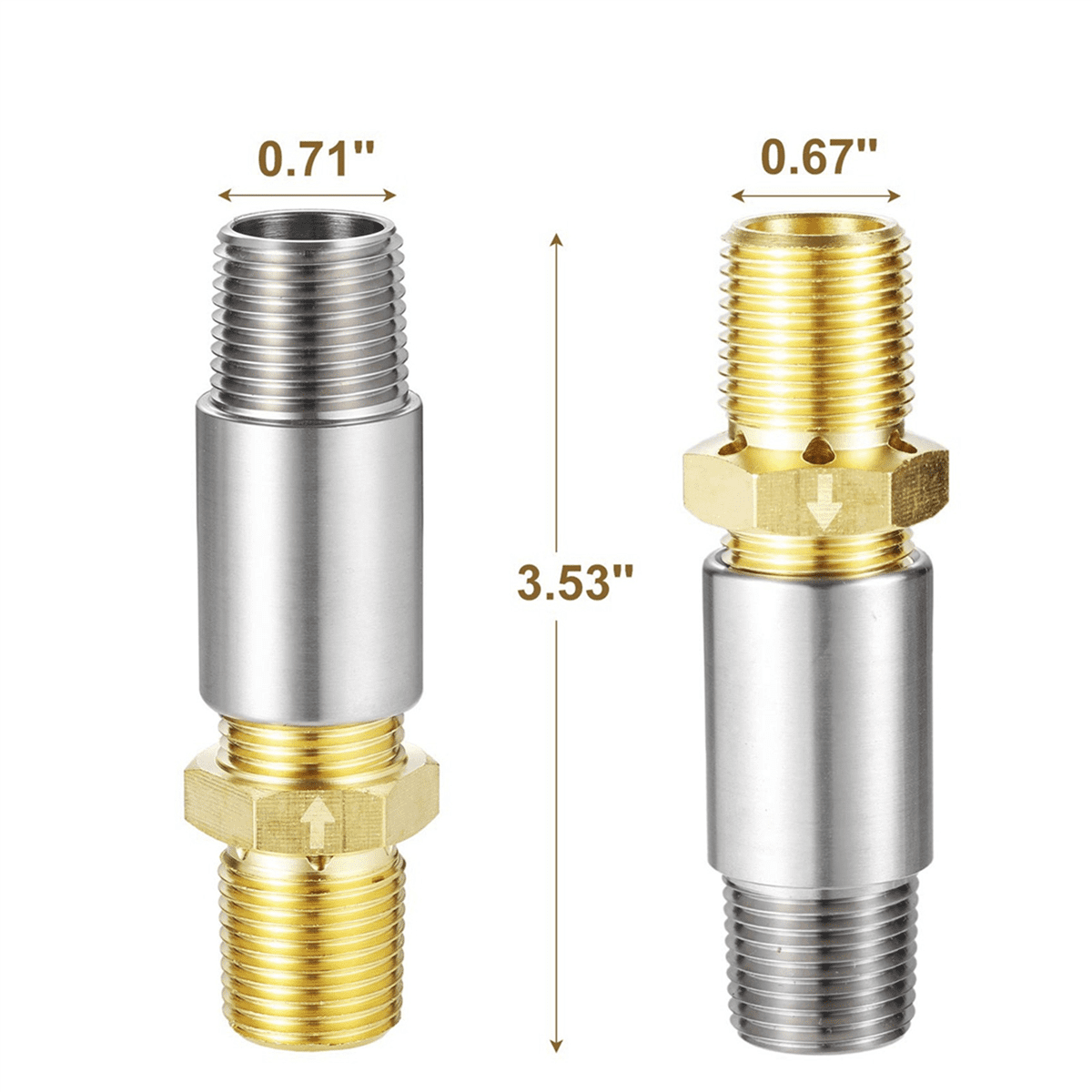 5X Liquid Propane Gas Fire Pits 1/2in Air Mixer Valve, Mixer Valve with