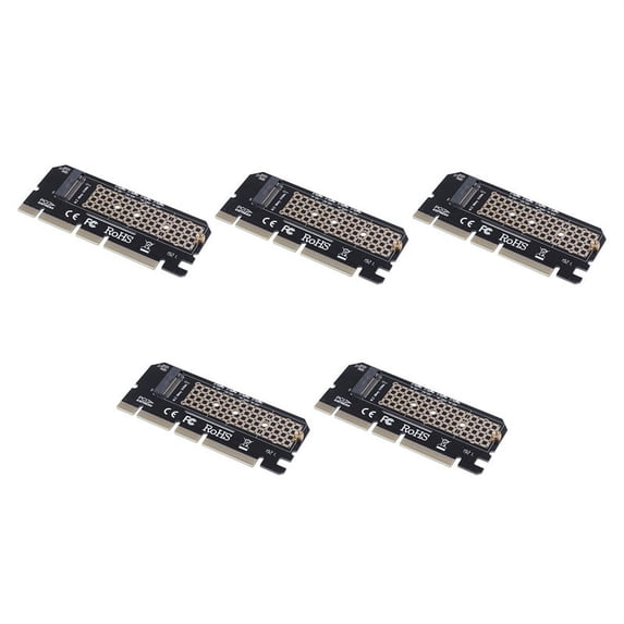 5X M.2 NVMe SSD NGFF to PCIE 3.0 X16 Adapter M Key Interface Card Suppor PCI 2230-2280 Size M.2