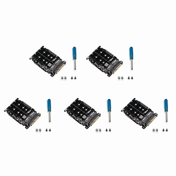 5X M.2 SSD to U.2 Adapter 2in1 M.2 NVMe and SATA-Bus NGFF SSD to PCI-E U.2 SFF-8639 Adapter,Without Shell