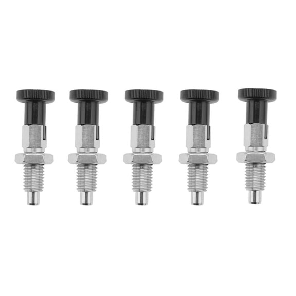 5X M10 Stainless Steel Self Locking Index Plunger Pin with Self Locking Function for Dividing Head for Position Locating,5 x Self Locking Index Plunger Pin,black & silver