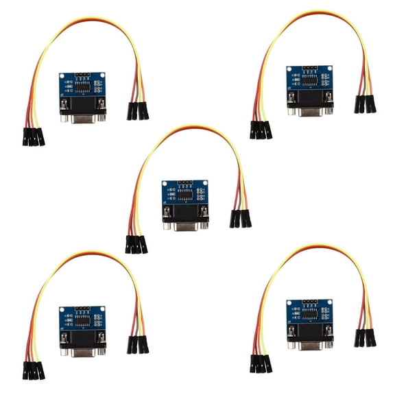 5X MAX3232 RS232 Serial Port to TTL Converter Module DB9 Connector with 20 Jump Cables