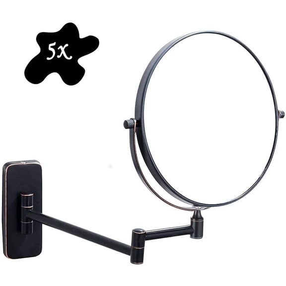 5X Magnifying Wall Mounted Makeup Mirror,360 Rotation Portable,Ideal for Applying Make-up,Wearing Contacts and Shaving