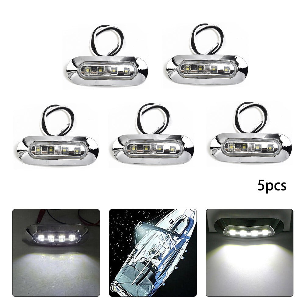 5x Marine Boat LED Courtesy Lights Cabin Deck Walkway Stair Light White ...