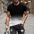 thumbnail image 1 of 5X Mens T Shirts Big & Tall M-5X Plus Size Short Sleeve Crewneck Tees Tops Casual Gradient Printed Pullover Slim Basic Athletic Workout Tshirt Shirt, 1 of 5