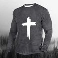 thumbnail image 1 of 5X Mens T Shirts Big and Tall M-5XL Plus Size Long Sleeve Tshirts Casual Pullover Crewneck Graphic Tees Slim Comfort Basic Printed Tops, 1 of 3