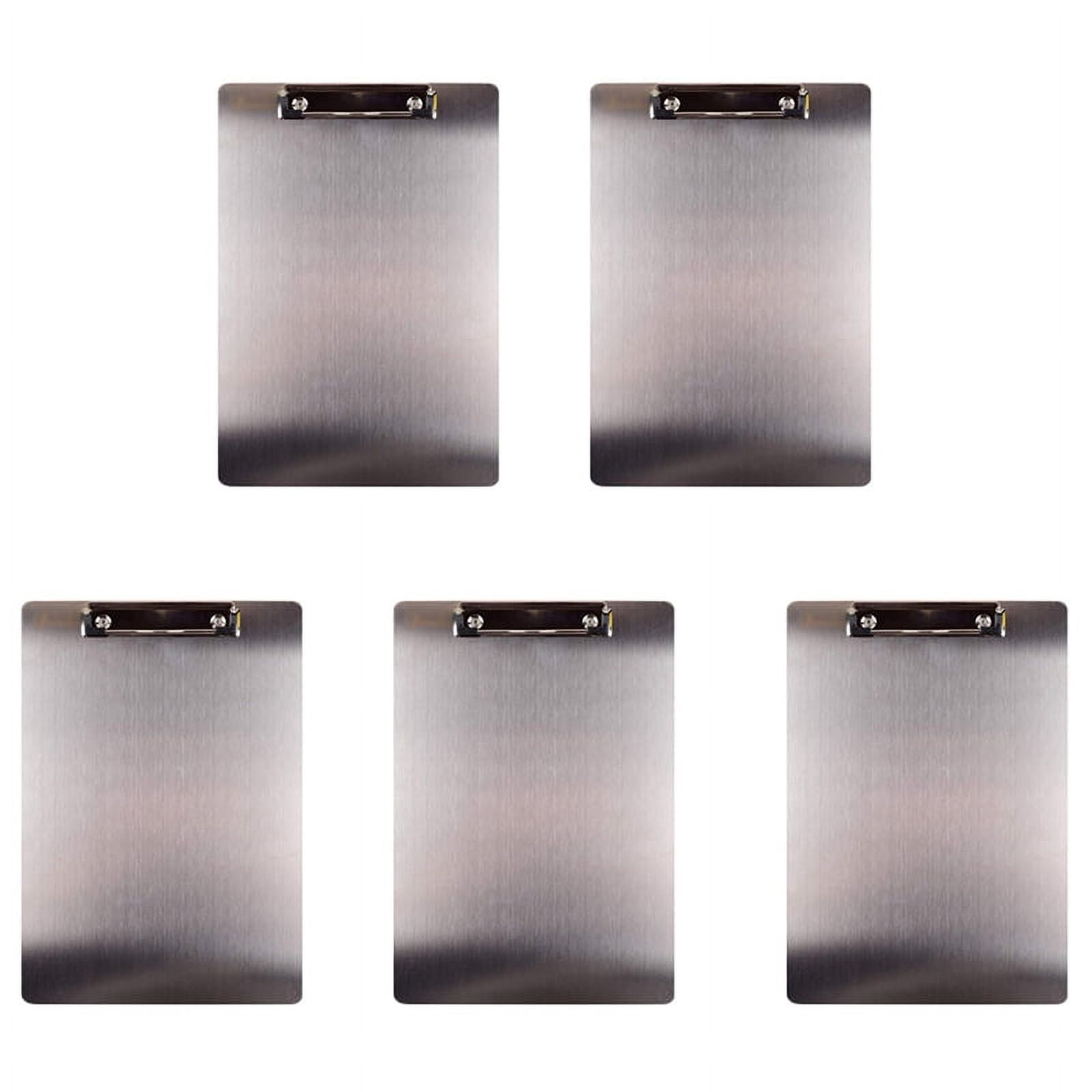 5X Metal Clipboard Folder A4 Stainless Steel Clip Board Bill Storage