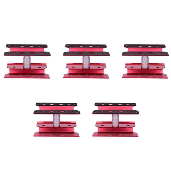 5X Metal RC Car Workstation Work Stand Repair 360 Degree Rotation for 1/8 1/10 1/12 1/16 Scale Models,Red