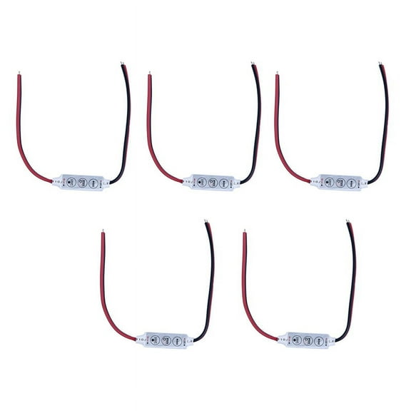 5X Mini 3 Keys Controller Dimmer for 3528 5050 LED Single Color Strip Light DC 12V 144W,5 x RGB LED light controller,as shown