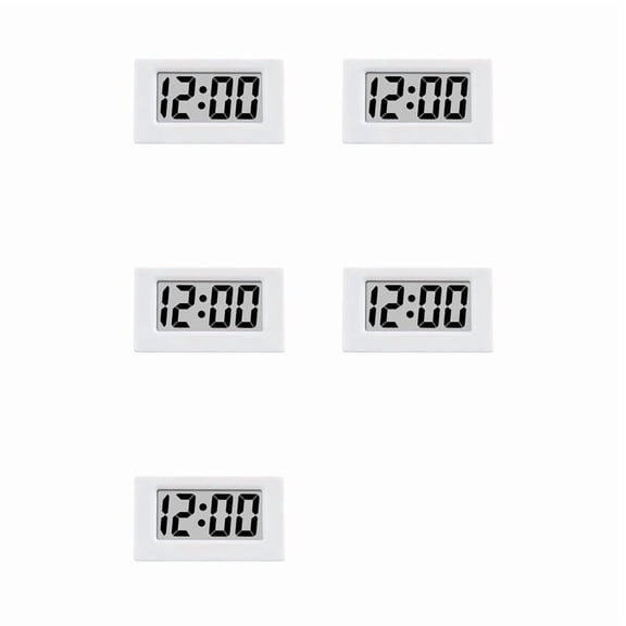 5X Mini Clock Triangle LED Screen Lectronic Digital Alarm Screen Desktop Clock for Home  Table Bedroom Decor White