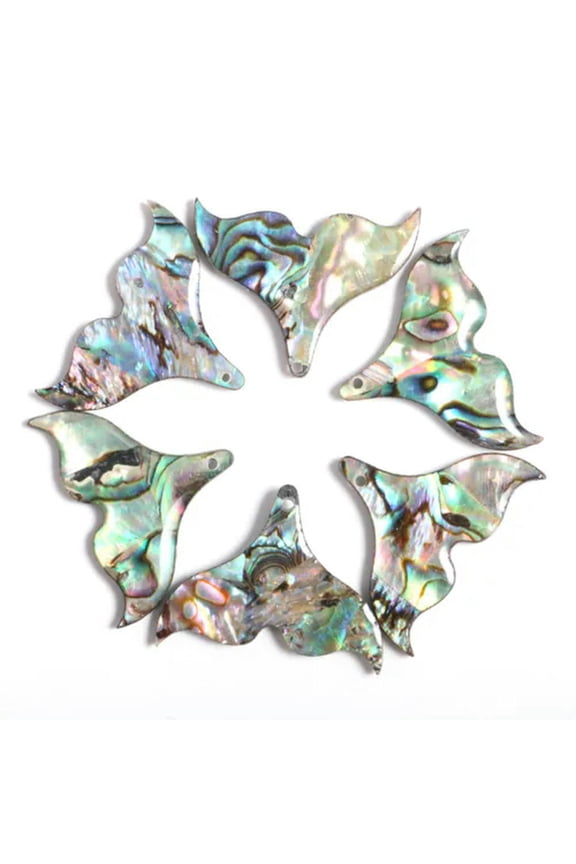 5X Natural Abalone Shell Pendants Charms Fishtail Shell Pendants for Jewelry DIY