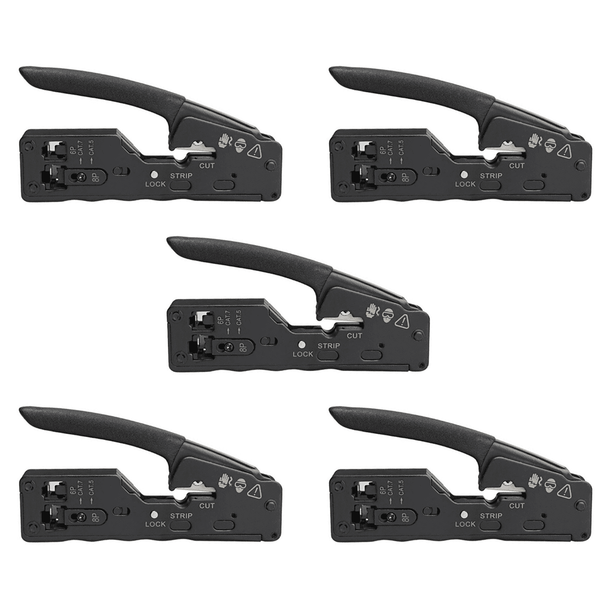 5X Network Cable Crimper RJ45 Crimp Tool Cutter Stripper for Rj45 Cat7