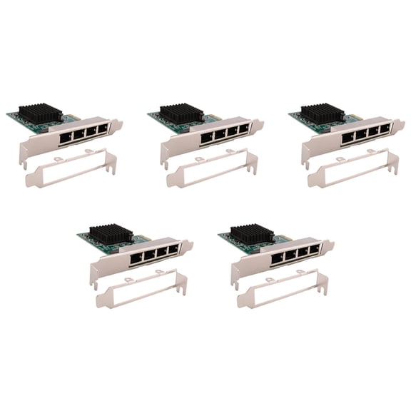 5X Network Cards Ethernet/Lan Adapter PCI-E Network Card Realtek RJ45 Internet Ethernet Gigabit 4 Port Network Card