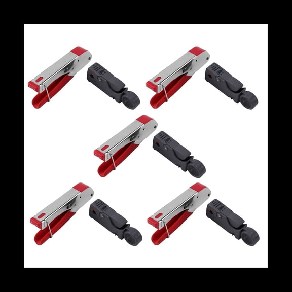 5X New Multi Compression Coaxial Cable Crimping Tool F Rg6 Rg58 Rg59 Connectors Coax Crimper Coaxial Cable Stripper,5 * universal compression tool 5 * stripper